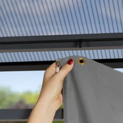 Pavillon De Jardin 3x3m Toit En Polycarbonate 8mm étanche En Aluminium Pavillon De Luxe 4 Parois Latérales Tente De Fête Profil 9x9cm -Jardin Meubles Magasin 1200x1200 749