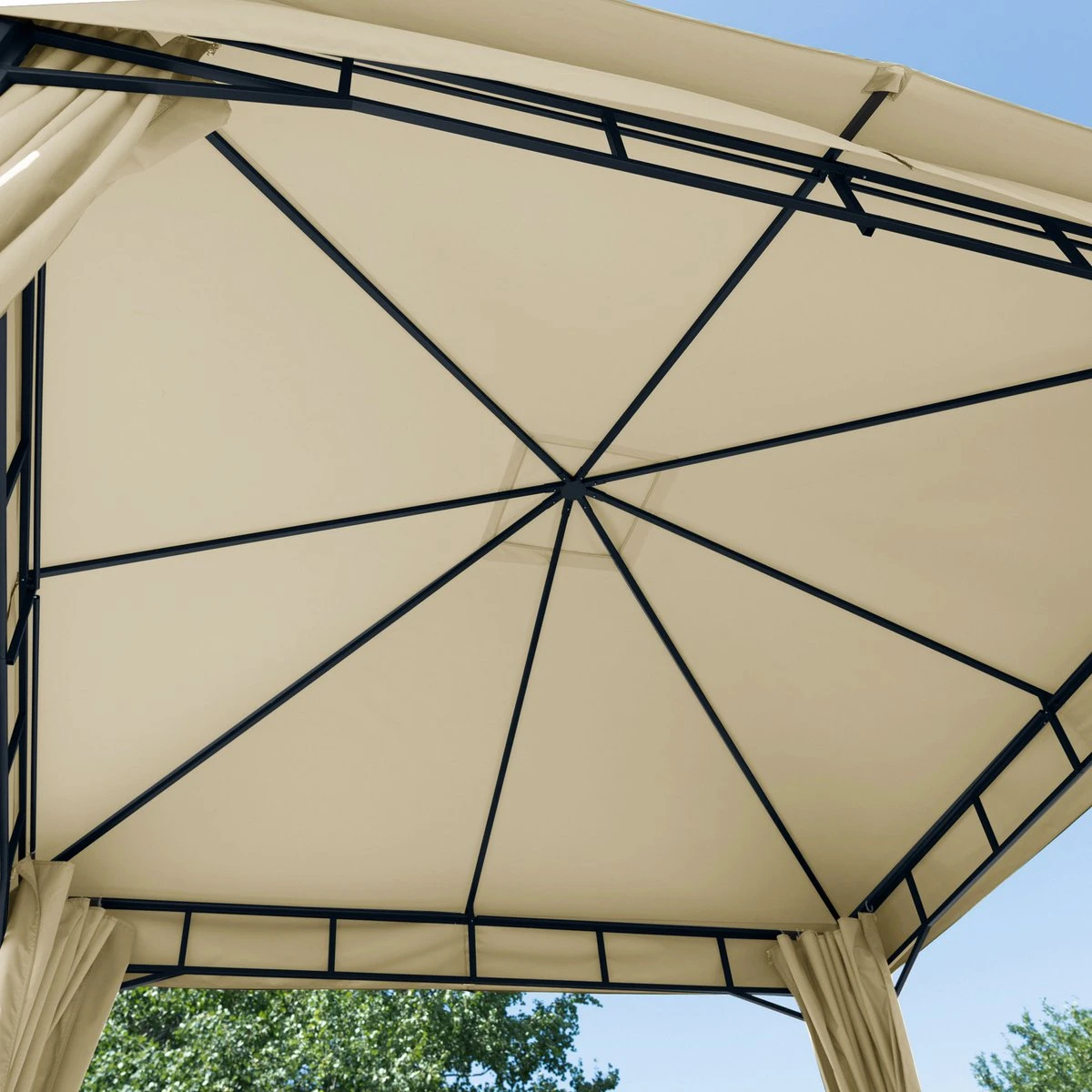 Pavillon De Jardin 3x3 M Environ 180 G/m² Bâche De Toit Pavillon étanche 4 Parois Latérales Tente De Jardin Crème Tente De Réception Environ 6x6 Cm Profil 6 Pavillon De Jardin 3x3 M Environ 180 G/m² Bâche De Toit Pavillon étanche 4 Parois Latérales Tente De Jardin Crème Tente De Réception Environ 6x6 Cm Profil – Image 6