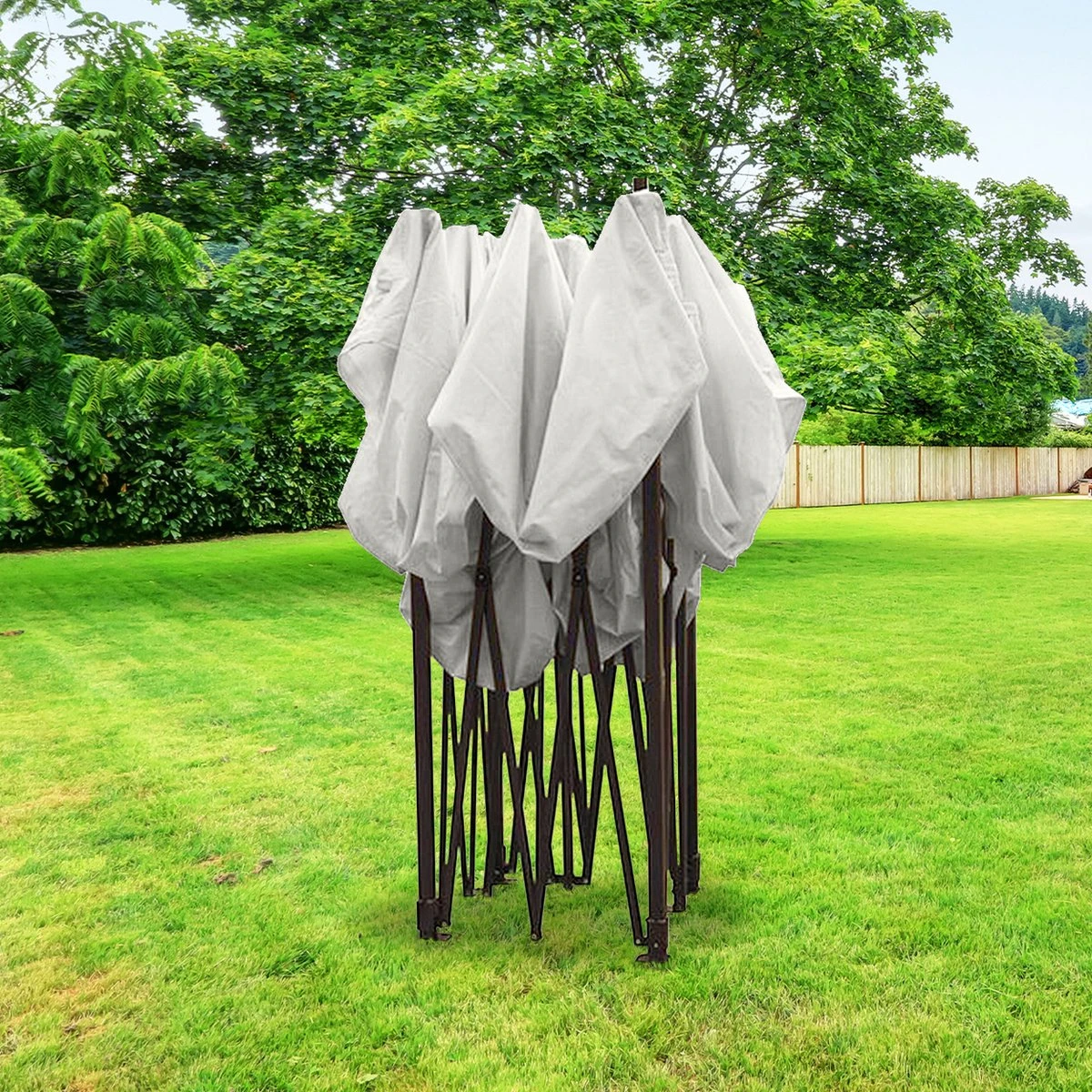 Tente De Réception De Luxe LifeGoods - 3x3 M - Incl. Sacs De Poids - Cadre En Acier Pliable - Imperméable - Résistant Aux Intempéries - Sac De Transport à Roulettes - Wit 3 Tente De Réception De Luxe LifeGoods - 3x3 M - Incl. Sacs De Poids - Cadre En Acier Pliable - Imperméable - Résistant Aux Intempéries - Sac De Transport à Roulettes - Wit – Image 3