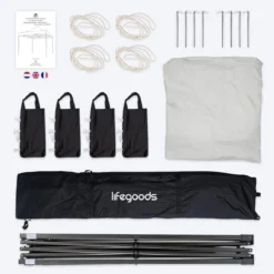Tente De Réception De Luxe LifeGoods - 3x3 M - Incl. Sacs De Poids - Cadre En Acier Pliable - Imperméable - Résistant Aux Intempéries - Sac De Transport à Roulettes - Wit 12 Tente De Réception De Luxe LifeGoods - 3x3 M - Incl. Sacs De Poids - Cadre En Acier Pliable - Imperméable - Résistant Aux Intempéries - Sac De Transport à Roulettes - Wit -Jardin Meubles Magasin 1200x1200 767