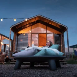 Weltevree - Flying Dishman - Lit De Salon à L'extérieur, Lounge Island, Sun Island, Chaise Longue Pour Le Jardin, Chaise Longue - Meubles De Jardin - Incl. Ensemble De Coussin Oranje -Jardin Meubles Magasin 1200x1200 845