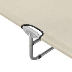 Lot De 2 Transats Chaises Longues Inclinables Réglables En 5 Positions Bains De Soleil Design Avec Anses De Transport Capacité De Charge 110 Kg Acier Polyester Argenté Mat Beige [casa.pro] -Jardin Meubles Magasin 1200x1200 851