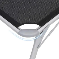 Chaise Longue Signature Home Avec Toit - Chaise Longue - Chaise Longue De Jardin - Aluminium - Grande - Chargeable Jusqu'à 150 Kg - Dossier Réglable - Pliable - Jardin - Balcon - Terrasse - Noir - 65 X 200 X 48 Cm -Jardin Meubles Magasin 1200x1200 852