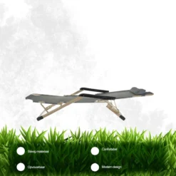 EASTWALL Chaise Longue De Jardin - Chaise De Jardin Réglable - Chaise Longue Confortable - Bain De Soleil Convivial - Charge Maximale 120 Kg - 180x67x34cm - Grijs -Jardin Meubles Magasin 1200x1200 864