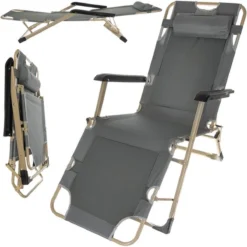 EASTWALL Chaise Longue De Jardin - Chaise De Jardin Réglable - Chaise Longue Confortable - Bain De Soleil Convivial - Charge Maximale 120 Kg - 180x67x34cm - Grijs -Jardin Meubles Magasin 1200x1200 865