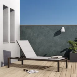 Set - Lot De 2 Chaises Longues AQUILA - 2 Chaises De Jardin à Roulettes - Chargeable Jusqu'à 160 Kg - 200x75x36 Cm - Empilables - Chaises Longues - Aluminium - Textilène - Moka -Jardin Meubles Magasin 1200x1200 867