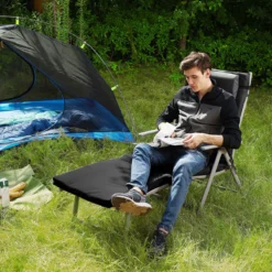 Chaise Longue Pliante Signature Home - Chaise Longue Avec Matelas De 6 Cm D'épaisseur - Kussen Amovible - En Aluminium Inoxydable - Respirant - Confortable - Réglable - Chargeable Jusqu'à 150 Kg - Noir -Jardin Meubles Magasin 1200x1200 878