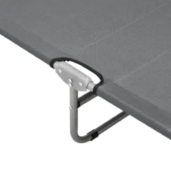 Transat Chaise Longue Inclinable Réglable En 5 Positions Bain De Soleil Design Avec Anses De Transport Capacité De Charge 110 Kg Acier Polyester Argenté Mat Gris Foncé [casa.pro] -Jardin Meubles Magasin 1200x1200 880