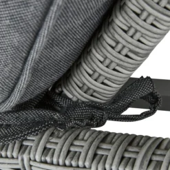 NATERIAL - Daybed DAVOS - Chaise Longue De Jardin Avec Dossier Réglable - Polyrotin - 197X65X36 Cm - 5 Positions - Avec Roulettes - Aluminium - Rotin Plastique - Grijs -Jardin Meubles Magasin 1200x1200 886