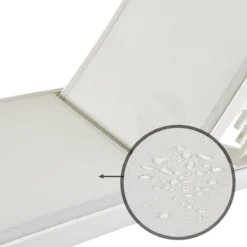 NATERIAL - Set De 2 Chaises Longues LYRA II - 2 X Chaises Longues Avec Dossier Réglable - 207x63x95 Cm - 4 Positions - Avec Roulettes - Fixe En Aluminium - Textilène - Wit -Jardin Meubles Magasin 1200x1200 892