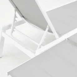 NATERIAL - Transat Double LISBOA - Transat De Jardin Avec Dossier Réglable - 203x128x43 Cm - Fix En Aluminium - Textilène - Wit -Jardin Meubles Magasin 1200x1200 897