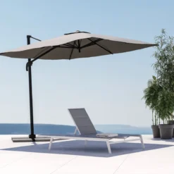 NATERIAL - Transat Double LISBOA - Transat De Jardin Avec Dossier Réglable - 203x128x43 Cm - Fix En Aluminium - Textilène - Wit -Jardin Meubles Magasin 1200x1200 899