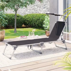 Signature Home Heavy Duty Bain De Soleil - Bain De Soleil - Bain De Soleil - Fauteuil Inclinable - Pliable - Léger - Capacité De Charge 150 Kg - Pour Jardin - Terrasse - Noir - 55 X 193 X 31 Cm -Jardin Meubles Magasin 1200x1200 902