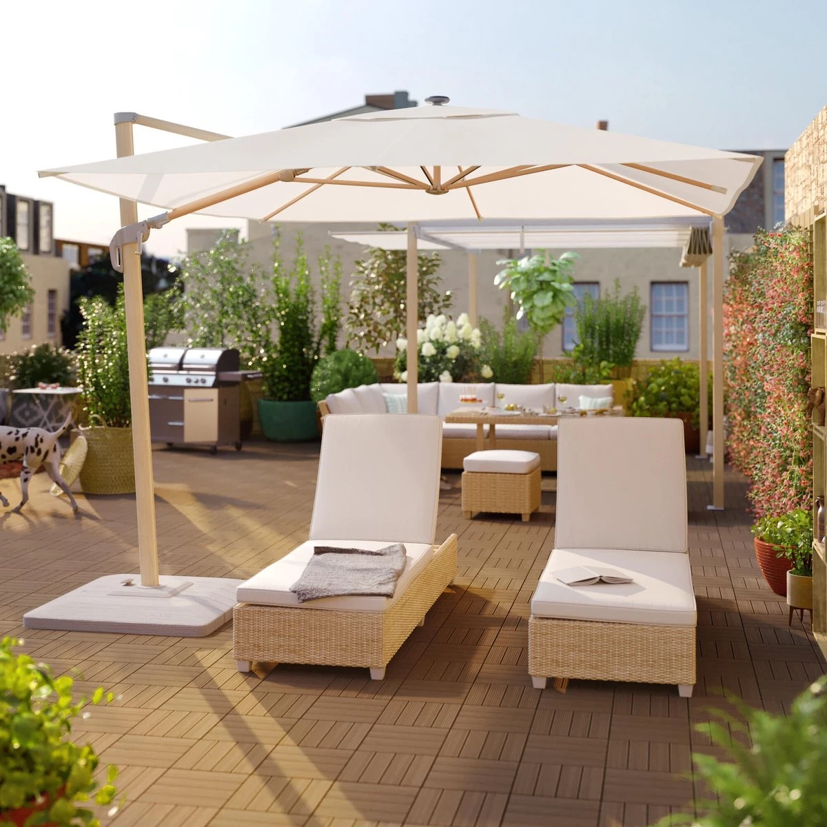 NATERIAL - Lot De 2 Transats MEDENA - 2 Fauteuils De Jardin - Chargeable Jusqu'à 160 Kg - 200X69X30/94 Cm - Bains De Soleil - Dossier Réglable - Aluminium - Polyrotin - Beige - Crème 6 NATERIAL - Lot De 2 Transats MEDENA - 2 Fauteuils De Jardin - Chargeable Jusqu'à 160 Kg - 200X69X30/94 Cm - Bains De Soleil - Dossier Réglable - Aluminium - Polyrotin - Beige - Crème – Image 6