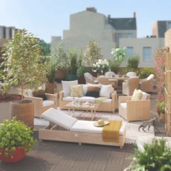 NATERIAL - Lot De 2 Transats MEDENA - 2 Fauteuils De Jardin - Chargeable Jusqu'à 160 Kg - 200X69X30/94 Cm - Bains De Soleil - Dossier Réglable - Aluminium - Polyrotin - Beige - Crème 13 NATERIAL - Lot De 2 Transats MEDENA - 2 Fauteuils De Jardin - Chargeable Jusqu'à 160 Kg - 200X69X30/94 Cm - Bains De Soleil - Dossier Réglable - Aluminium - Polyrotin - Beige - Crème -Jardin Meubles Magasin 1200x1200 910