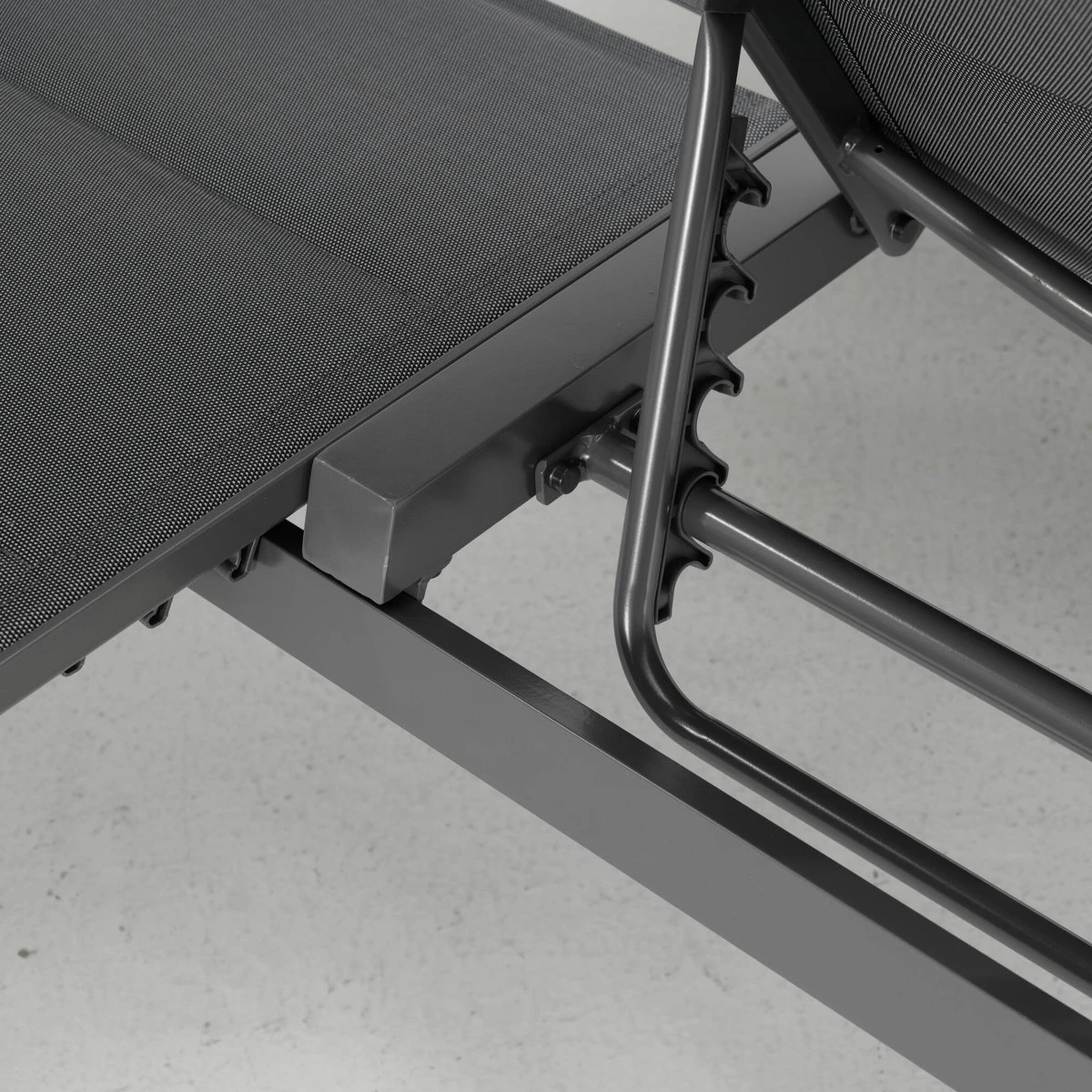 NATERIAL - Transat Double LISBOA - Transat De Jardin Avec Dossier Réglable - 203x128x43 Cm - Fix En Aluminium - Textilène - Anthracite 2 NATERIAL - Transat Double LISBOA - Transat De Jardin Avec Dossier Réglable - 203x128x43 Cm - Fix En Aluminium - Textilène - Anthracite – Image 2