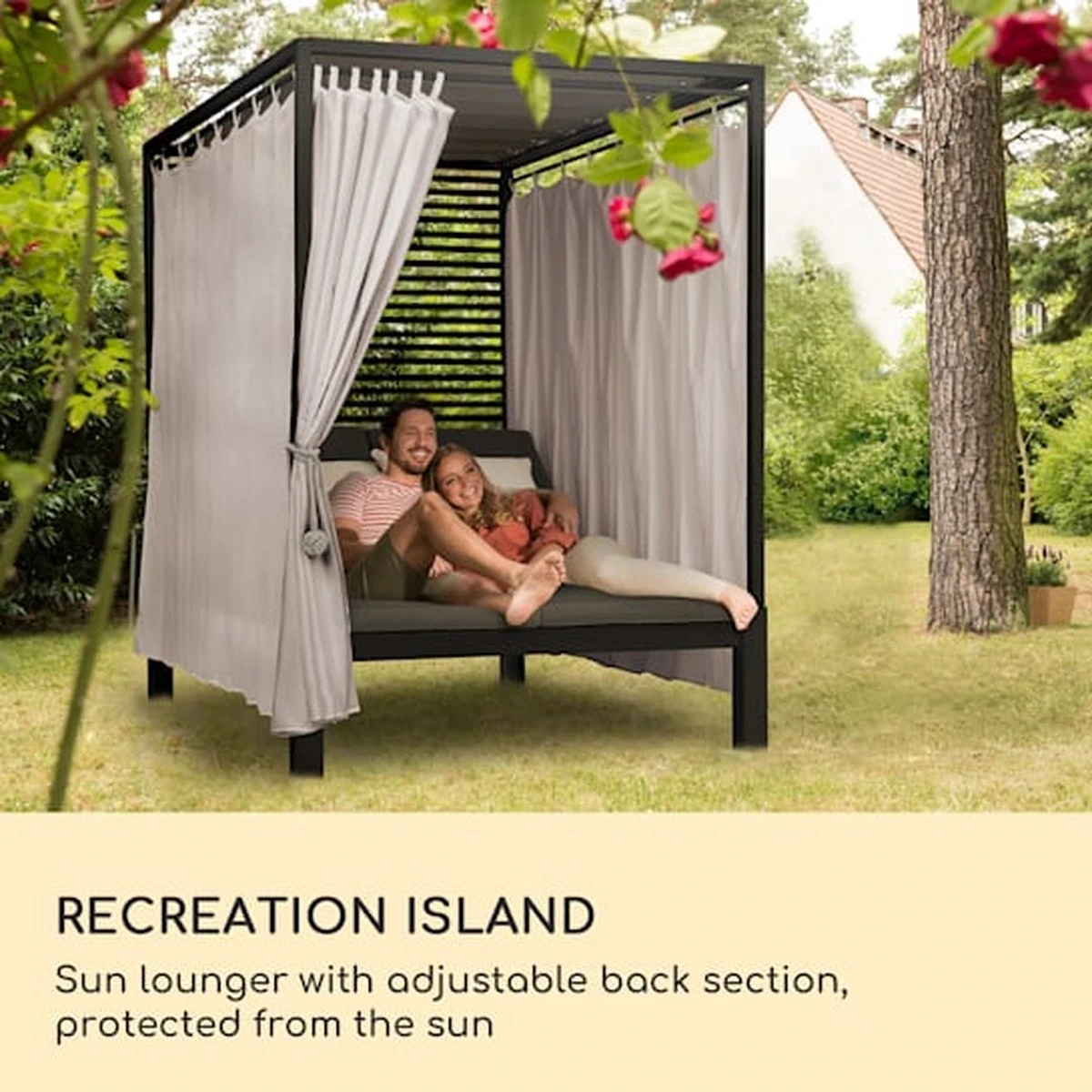 Bain De Soleil Blumfeldt Eremitage Double Lux - Chaise Longue Pour 2 Personnes - Dossier Réglable En 4 Positions - Kussen 6 Cm - Charge Jusqu'à 160 Kg 6 Bain De Soleil Blumfeldt Eremitage Double Lux - Chaise Longue Pour 2 Personnes - Dossier Réglable En 4 Positions - Kussen 6 Cm - Charge Jusqu'à 160 Kg – Image 6