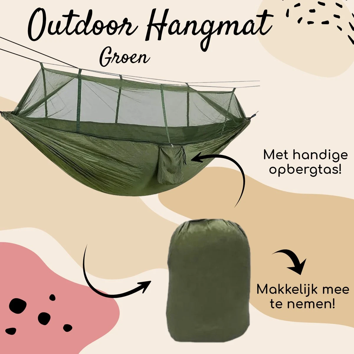 Hamac Plein Air Léger HSXL Avec Moustiquaire Et Accessoires De Vêtements Pour Bébé - 260x140cm - Vert - Hamac De Survie Avec Moustiquaire 5 Hamac Plein Air Léger HSXL Avec Moustiquaire Et Accessoires De Vêtements Pour Bébé - 260x140cm - Vert - Hamac De Survie Avec Moustiquaire – Image 5
