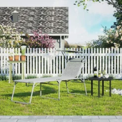 IN.HOMEXL Chaises De Jardin Pliables Leone - Chaises De Jardin Chaises Longues - Avec Toit Ouvrant - Dossier Réglable - Métal - Charge De 150 Kg - Grijs 9 IN.HOMEXL Chaises De Jardin Pliables Leone - Chaises De Jardin Chaises Longues - Avec Toit Ouvrant - Dossier Réglable - Métal - Charge De 150 Kg - Grijs -Jardin Meubles Magasin 1200x1200 930
