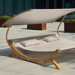 Chaise Longue De Jardin AXI Mallorca En Bois Pour 2 Personnes - Lit De Jardin XXL Avec Toit Solaire Pour L'extérieur - Bain De Soleil Double En Beige -Jardin Meubles Magasin 1200x1200 938