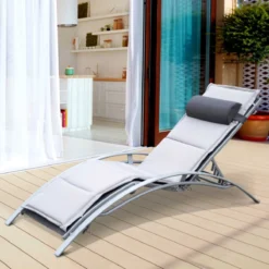 Bain De Soleil - Bain De Soleil De Forme Ergonomique - Bain De Soleil - Chaise De Jardin Relax - Ajustable - Aluminium - Grijs -Jardin Meubles Magasin 1200x1200 941