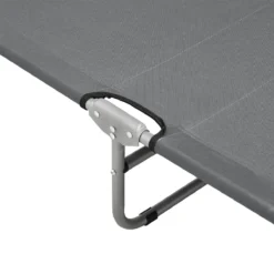 Chaise Longue - Chaise Longue - Pliable - Dimensions (LxlxH) 186 X 55 X 24 Cm - Matière Tissu & Acier - Couleur Gris Foncé & Argenté -Jardin Meubles Magasin 1200x1200 951