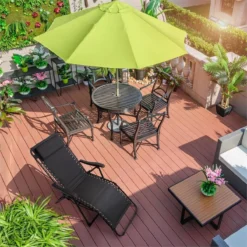 Chaise Longue Blumfeldt California Dreaming, Rembourrée, Structure En Acier, Chaise Longue De Forme Ergonomique Avec Rembourrage Moelleux Et Accoudoirs, Noir -Jardin Meubles Magasin 1200x1200 971