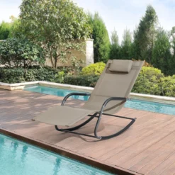 Lot De 2 Bains De Soleil à Bascule Fauteuils De Jardin à Repose-Tête Amovible Transats Stylés à Sèchage Rapide Capacité De Charge 120 Kg Acier Textile 147 X 63 X 89 Cm Beige [en.casa] -Jardin Meubles Magasin 1200x1200 980