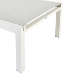 NATERIAL - Transat AQUILA - Transat De Jardin Avec Dossier Réglable - 200x75x36 Cm - Empilable - Avec Roulettes - Fixe En Aluminium - Textilène - Blanc -Jardin Meubles Magasin 1200x1200 993