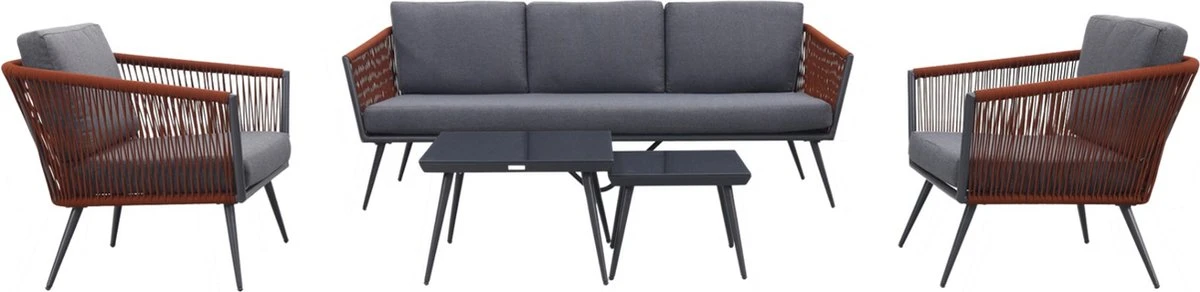 Garden Impressions Ensemble De Salon Canberra 5 Pièces - Corde - Gris Foncé/rouge/gris Clair 20 Garden Impressions Ensemble De Salon Canberra 5 Pièces - Corde - Gris Foncé/rouge/gris Clair – Image 20