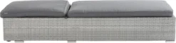 NATERIAL - Daybed DAVOS - Chaise Longue De Jardin Avec Dossier Réglable - Polyrotin - 197X65X36 Cm - 5 Positions - Avec Roulettes - Aluminium - Rotin Plastique - Grijs -Jardin Meubles Magasin 1200x295