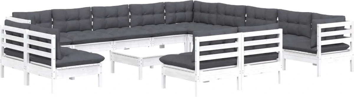 Prolenta Premium - Ensemble De Salon 14 Pièces Avec Coussins En Pin Massif Blanc - Maison Et Jardin 9 Prolenta Premium - Ensemble De Salon 14 Pièces Avec Coussins En Pin Massif Blanc - Maison Et Jardin – Image 9