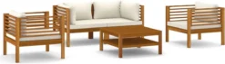 Furniture Limited - Ensemble De Salon 5 Pièces Avec Coussins De Couleur Crème En Bois D'acacia Massif 17 Furniture Limited - Ensemble De Salon 5 Pièces Avec Coussins De Couleur Crème En Bois D'acacia Massif -Jardin Meubles Magasin 1200x347