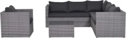 Garden Impressions Ensemble De Salon Lyon 5 Pièces Avec Chaise Longue De Jardin - Noir Reflex