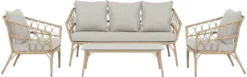 Lisomme De Salon En Rotin Lisomme Camilla - Avec Coussins D'assise - 4 Pièces - Sable