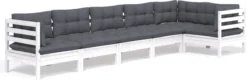 Prolenta Premium - Ensemble De Salon 6 Pièces Avec Coussins En Bois De Pin Blanc - Maison Et Jardin -Jardin Meubles Magasin 1200x388