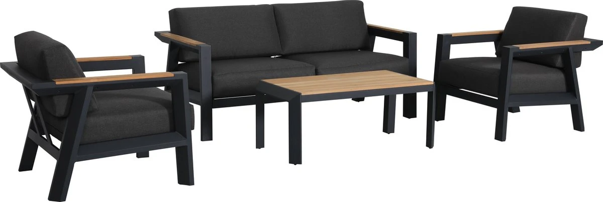 Salon De Garden SenS - Ensemble De Salon En Teck Alexia En Aluminium - Zwart - 77,5x88,5x85 3 Salon De Garden SenS - Ensemble De Salon En Teck Alexia En Aluminium - Zwart - 77,5x88,5x85 – Image 3