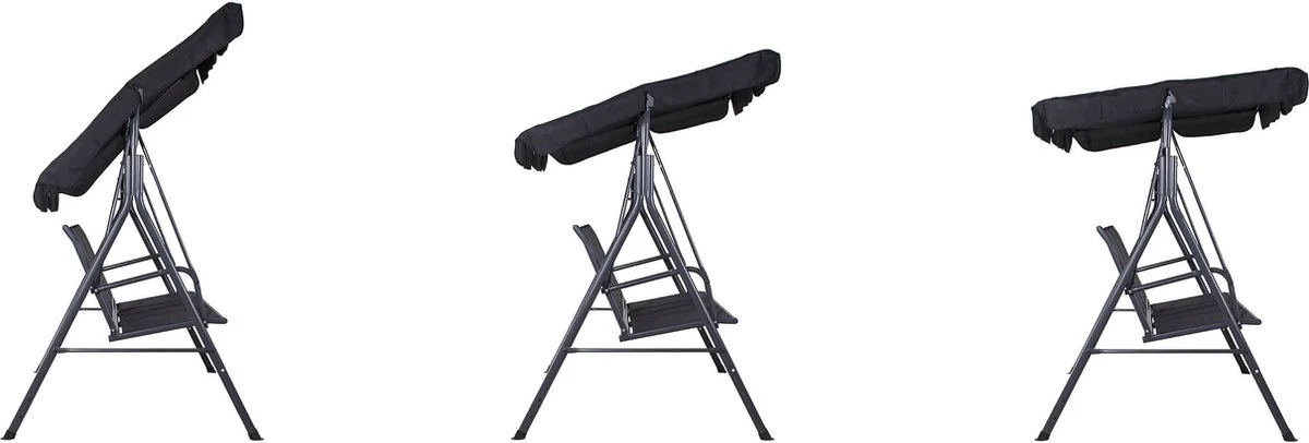 Banc De Balançoire Springos | Fiona-Swing | 3 Places | Imperméable à L'eau | Auvent Réglable | 150 X 170 X 109 Cm | Noir 6 Banc De Balançoire Springos | Fiona-Swing | 3 Places | Imperméable à L'eau | Auvent Réglable | 150 X 170 X 109 Cm | Noir – Image 6