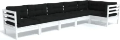 Prolenta Premium - Ensemble De Salon 6 Pièces Avec Coussins En Bois De Pin Blanc - Maison Et Jardin -Jardin Meubles Magasin 1200x410 1