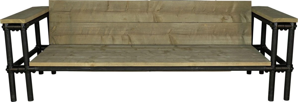 Meubles D' Outside | Banc De Jardin échafaudage Bois Et Tube D'échafaudage Noir Mat | Canapé Trois Places | Ancien Look | Pas D'oreillers | Banc De Jardin | Mobilier De Jardin 2 Meubles D' Outside | Banc De Jardin échafaudage Bois Et Tube D'échafaudage Noir Mat | Canapé Trois Places | Ancien Look | Pas D'oreillers | Banc De Jardin | Mobilier De Jardin – Image 2