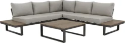 GENERIQUE - Salon De Jardin SAN DIEGO - 5 Personnes - Salon De Jardin - Aluminium - Moka - Eucalyptus