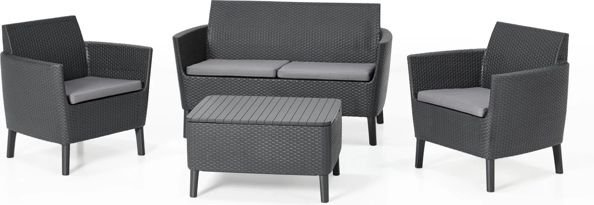 Ensemble De Salon En Plastique Allibert Salemo 4 Pièces | Avec Table Avec Espace De Rangement Intelligent 2 Ensemble De Salon En Plastique Allibert Salemo 4 Pièces | Avec Table Avec Espace De Rangement Intelligent – Image 2