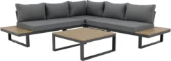 GENERIQUE - Salon De Jardin SAN DIEGO - 5 Personnes - Salon De Jardin - Aluminium - Anthracite - Eucalyptus