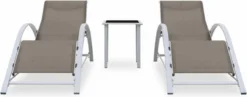 VidaXL Ensemble De Chaises Longues - 2 Pièces - Avec Table - Grijs Taupe - Sun Longues - Chaise Longue - Soleil - Jardin - Ensemble De Chaises Longues - 2 Pièces -Jardin Meubles Magasin 1200x469 1