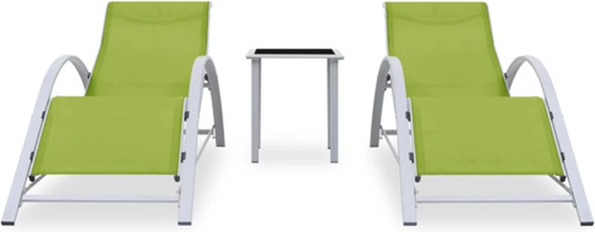 VidaXL Ensemble De Lit Lounge - 2 Pièces - Avec Table - Vert - Sun Longues - Chaise VidaXL - Jardin - Ensemble De Chaises Longues - 2 Pièces 8 VidaXL Ensemble De Lit Lounge - 2 Pièces - Avec Table - Vert - Sun Longues - Chaise VidaXL - Jardin - Ensemble De Chaises Longues - 2 Pièces – Image 8