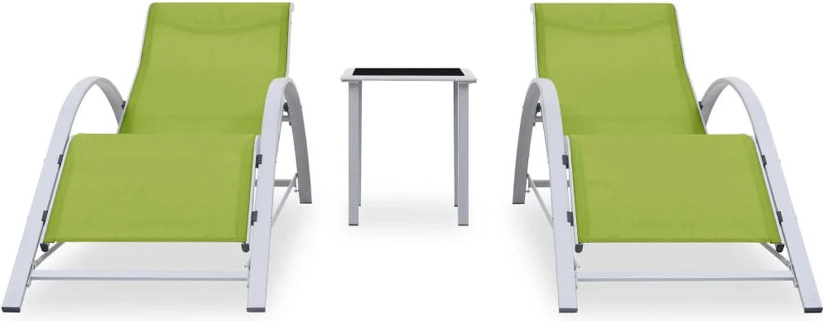 VidaXL Ensemble De Lit Lounge - 2 Pièces - Avec Table - Vert - Sun Longues - Chaise VidaXL - Jardin - Ensemble De Chaises Longues - 2 Pièces 14 VidaXL Ensemble De Lit Lounge - 2 Pièces - Avec Table - Vert - Sun Longues - Chaise VidaXL - Jardin - Ensemble De Chaises Longues - 2 Pièces – Image 14