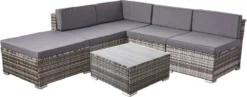 AREBOS Salon De Jardin - Salon De Jardin Salon De Jardin - Salon De Jardin Balcon - Salon De Jardin - 5 Personnes - Grijs