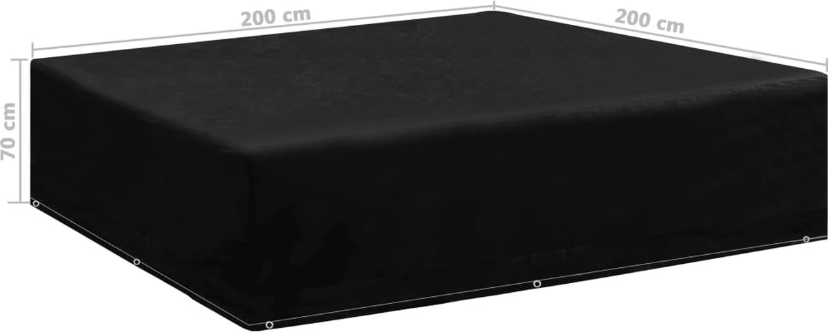 VidaLife Housse De Mobilier De Jardin Avec 8 Yeux 200x200x70 Cm 3 VidaLife Housse De Mobilier De Jardin Avec 8 Yeux 200x200x70 Cm – Image 3