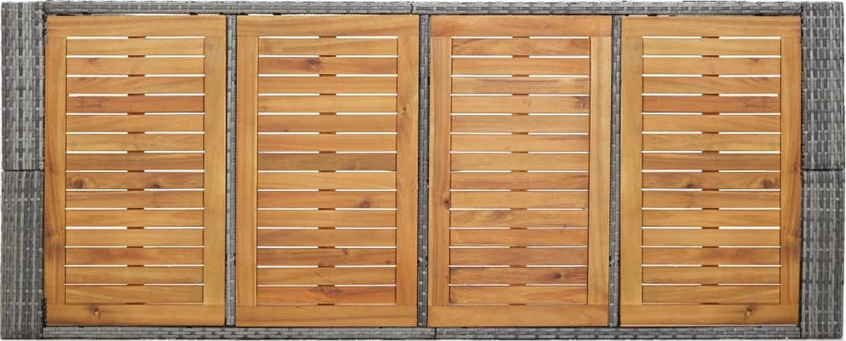 Ensemble De Bar De Jardin Premium - Ensemble De Bar De Jardin 9 Pièces Polyrotin Et Bois D'acacia Gris 9 Ensemble De Bar De Jardin Premium - Ensemble De Bar De Jardin 9 Pièces Polyrotin Et Bois D'acacia Gris – Image 9