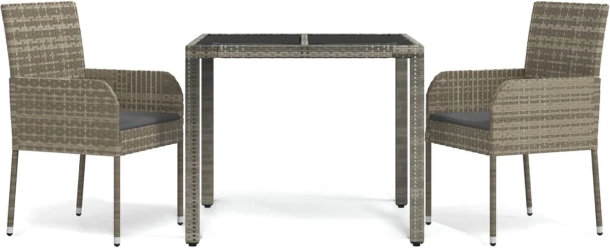 La Dolce Vita - Salon De Jardin 3 Pièces - Salon De Terrasse - Salon De Jardin Avec Chaises Et Table - Salon De Plein Air Avec Coussins Poly Rotin Gris 1 La Dolce Vita - Salon De Jardin 3 Pièces - Salon De Terrasse - Salon De Jardin Avec Chaises Et Table - Salon De Plein Air Avec Coussins Poly Rotin Gris